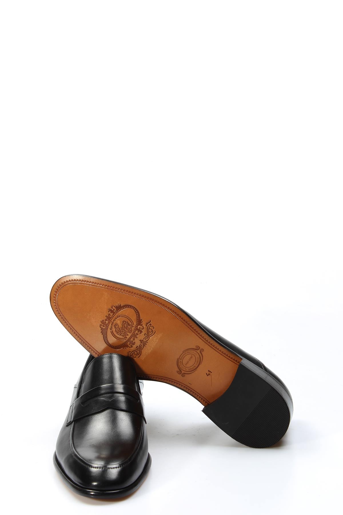 KOALA SYDNEY Men's Black Leather Classic Penny Loafers