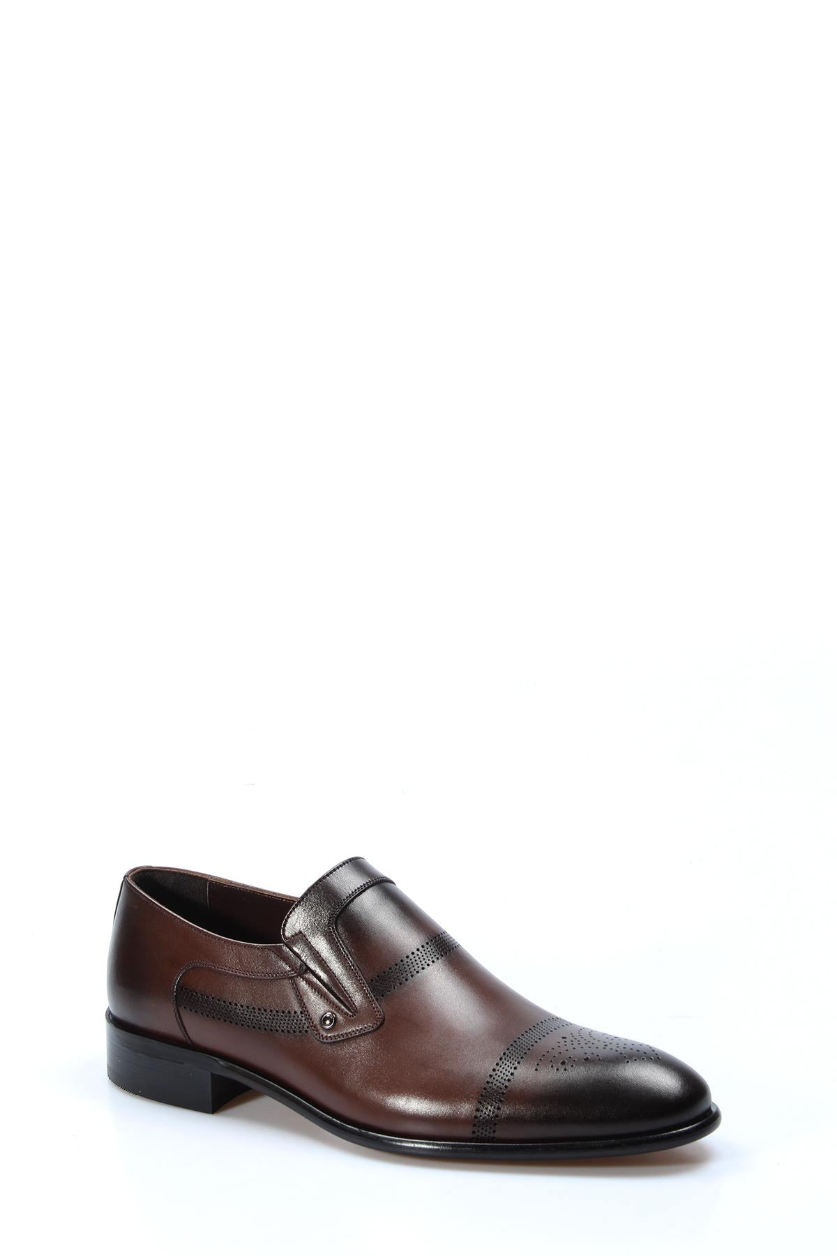 KOALA SYDNEY Men's Brown Leather Loafers with Perforated Design