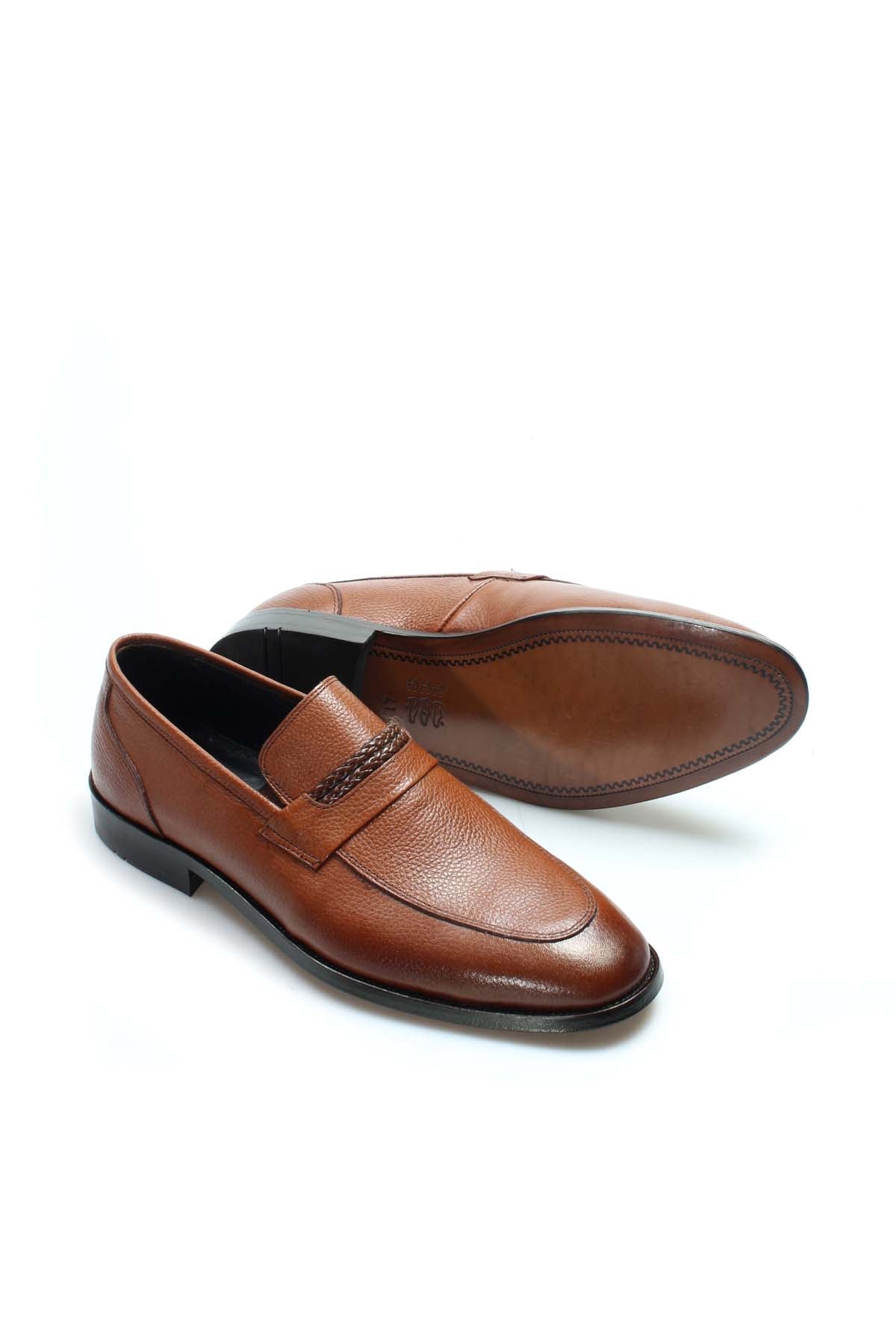 KOALA SYDNEY Brown Textured Leather Loafers-Wessi
