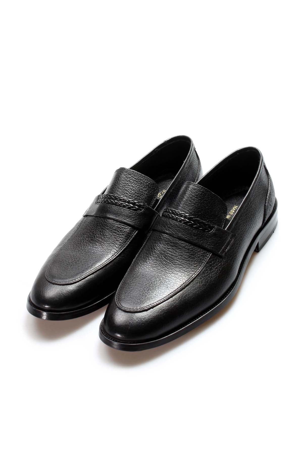 KOALA SYDNEY Brown Textured Leather Loafers-Wessi