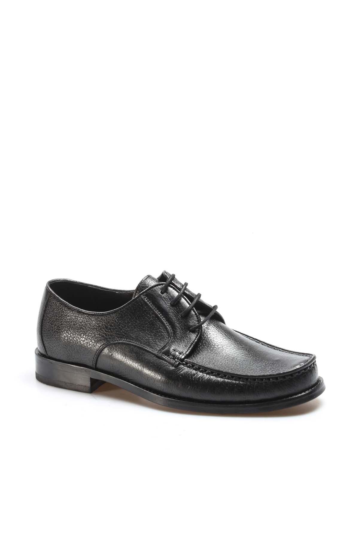 KOALA SYDNEY Men's Classic Black Leather Moc-Toe Derby Shoes