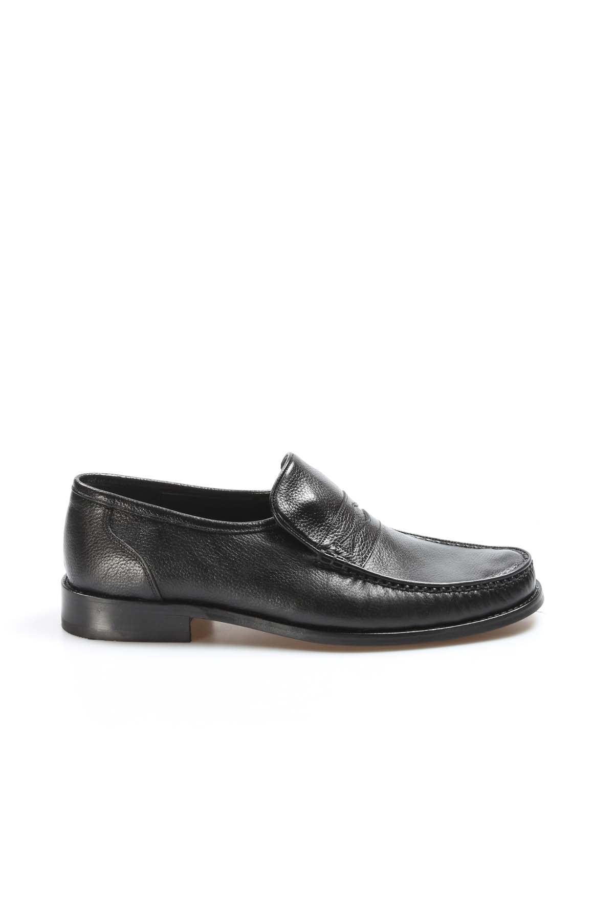 KOALA SYDNEY Men's Black Leather Penny Loafers with Classic Moc Toe