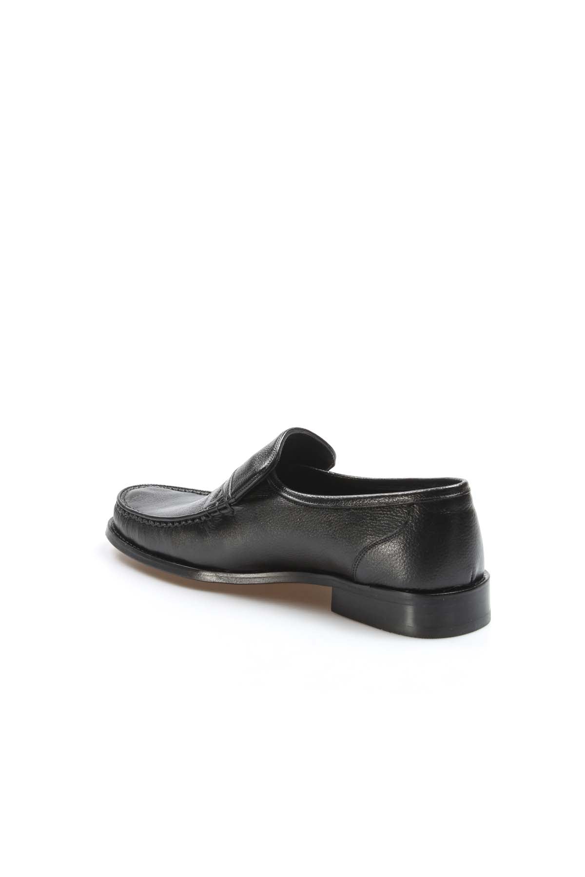 KOALA SYDNEY Men's Black Leather Penny Loafers with Classic Moc Toe
