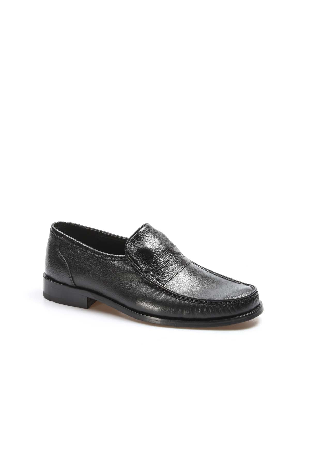 KOALA SYDNEY Men's Black Leather Penny Loafers with Classic Moc Toe