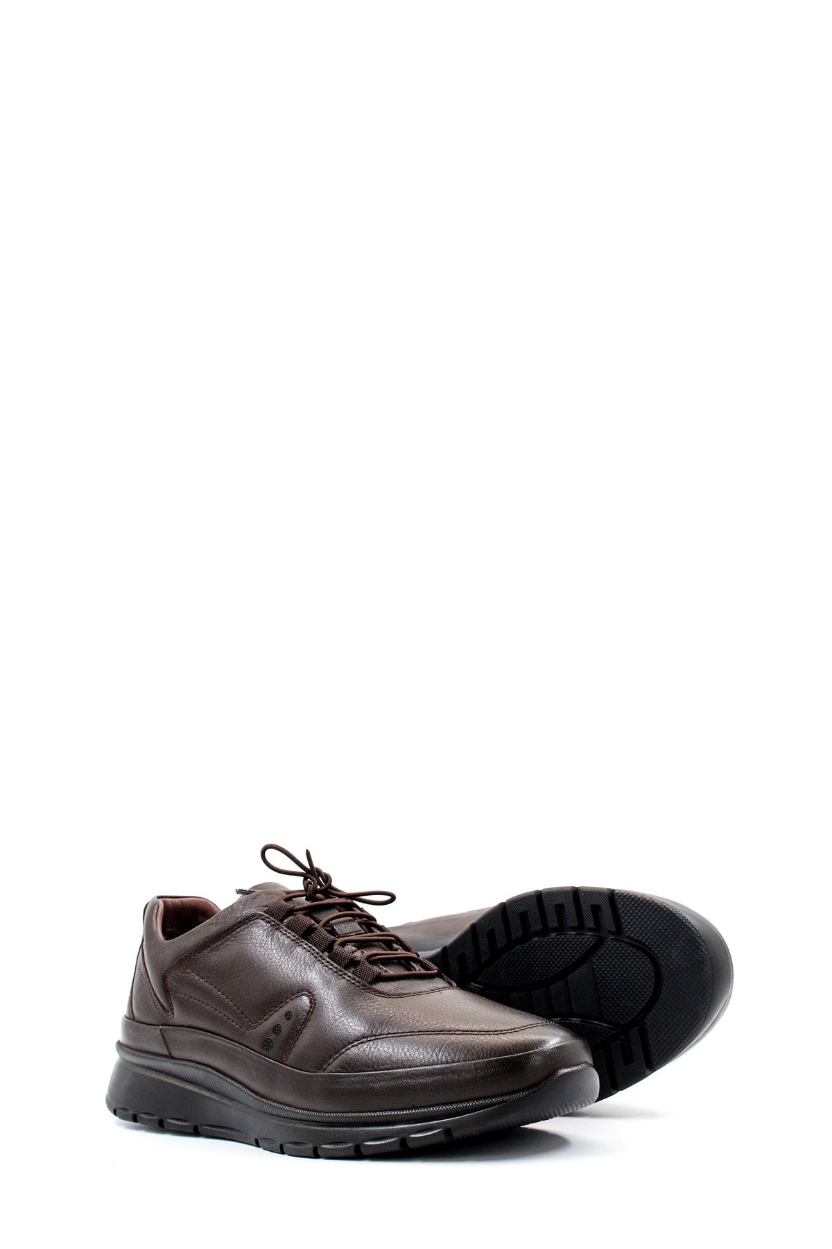 KOALA SYDNEY Men's Brown Leather Lace-Up Sneakers with Cushioned Sole and Minimalist Design