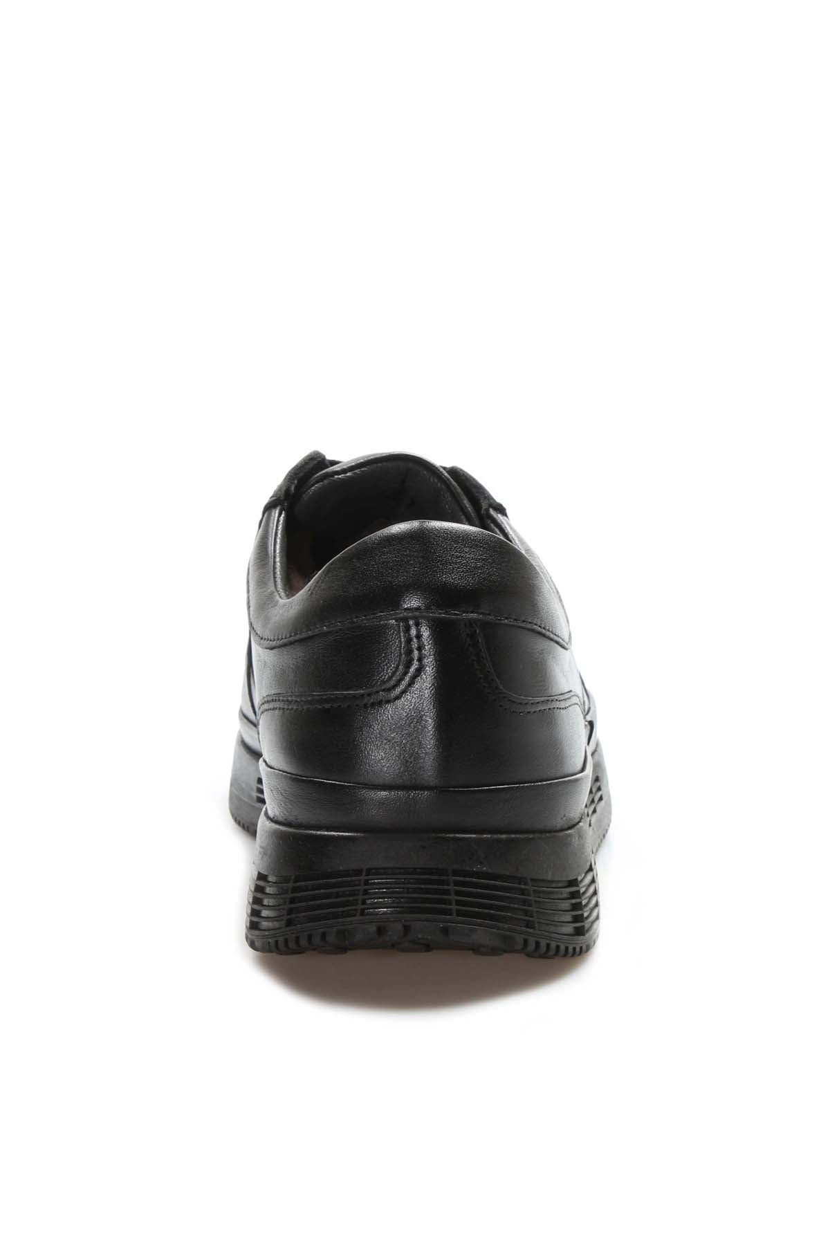 KOALA SYDNEY Men's Black Leather Sneakers with Cushioned Sole and Fur Lining