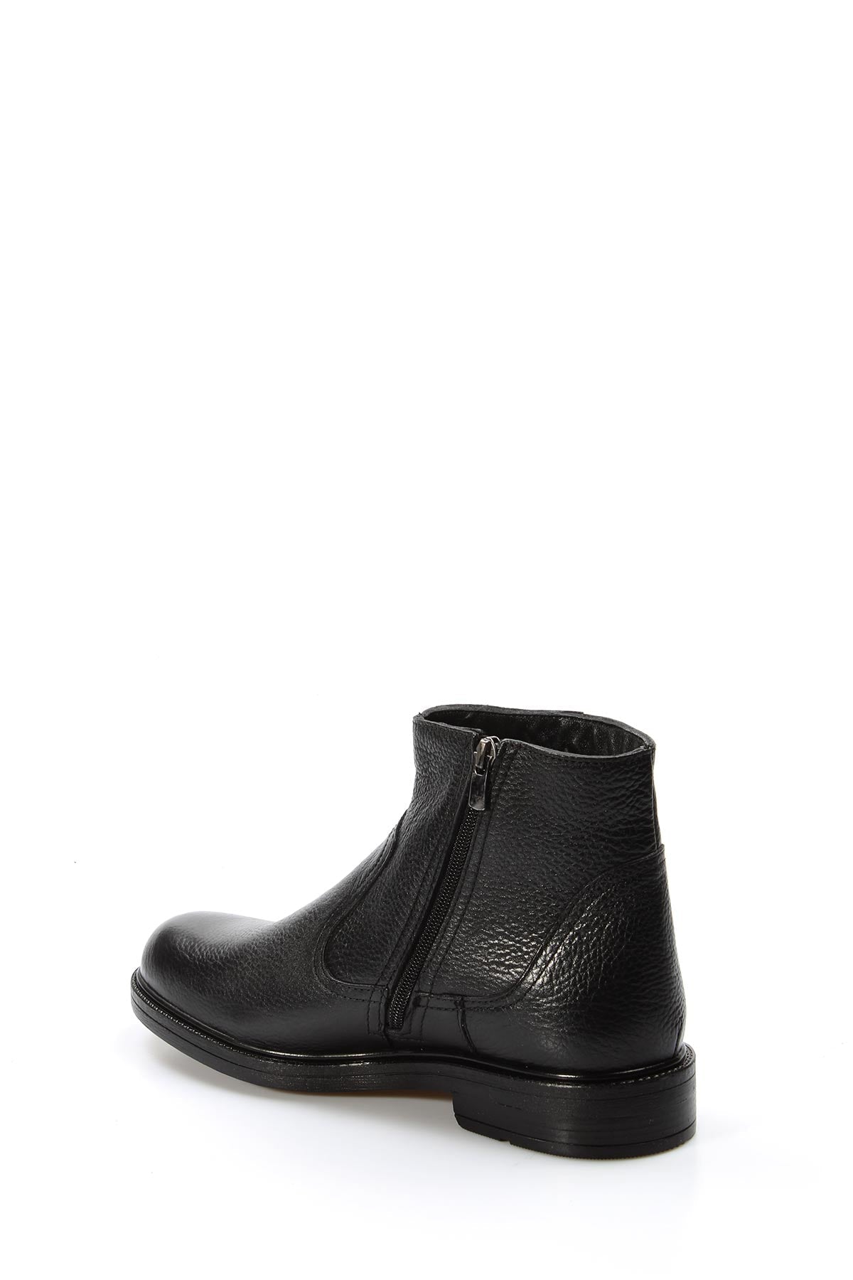 KOALA SYDNEY Men's Black Leather Ankle Boots with Side Zipper