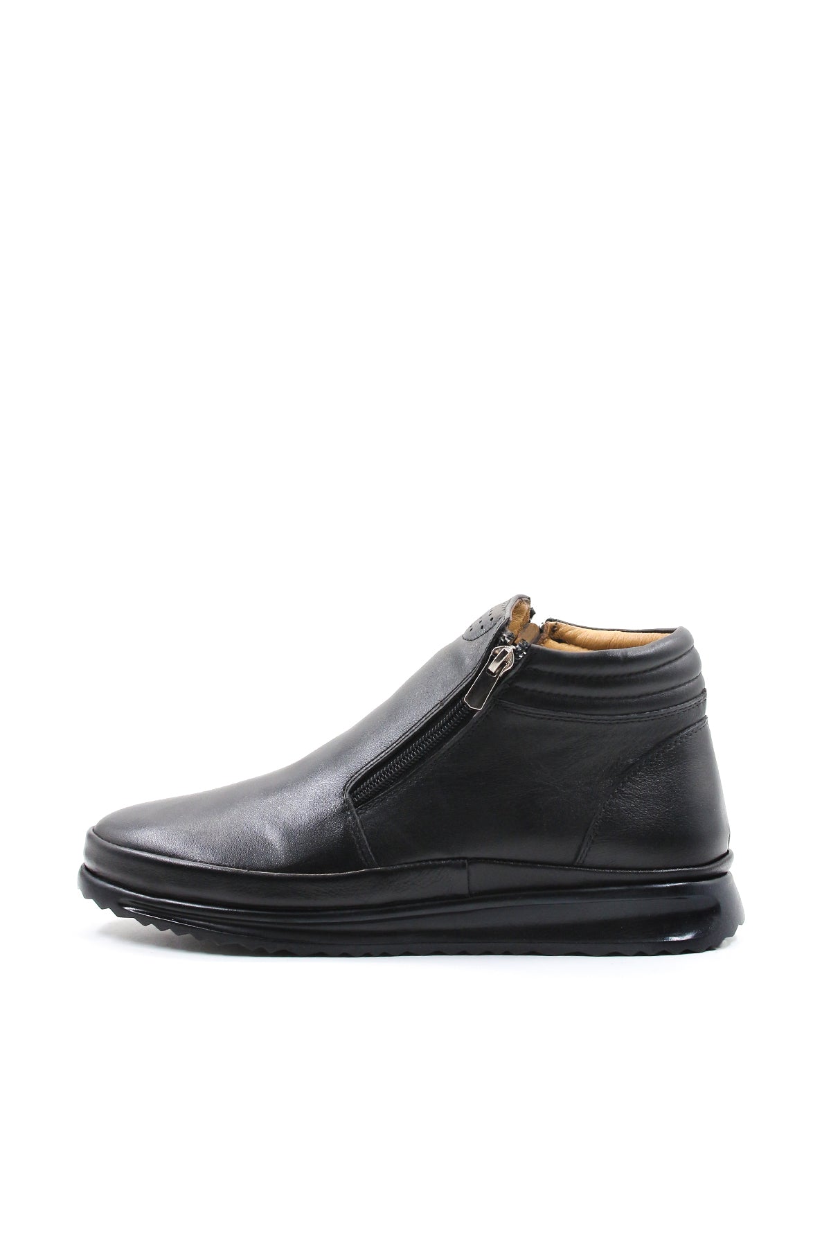 KOALA SYDNEY Black Leather Zippered Ankle Boots Wessi