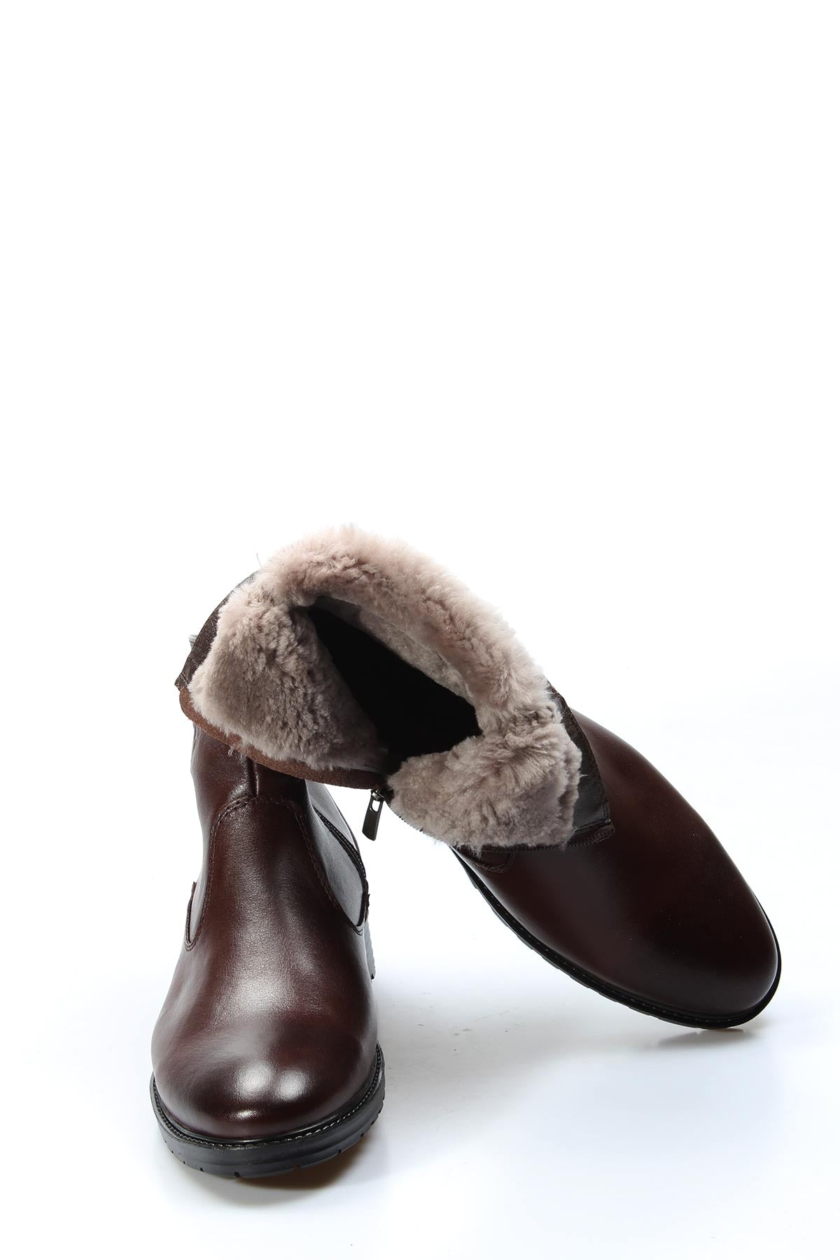 KOALA SYDNEY Brown Leather Zippered Ankle Boots Wessi