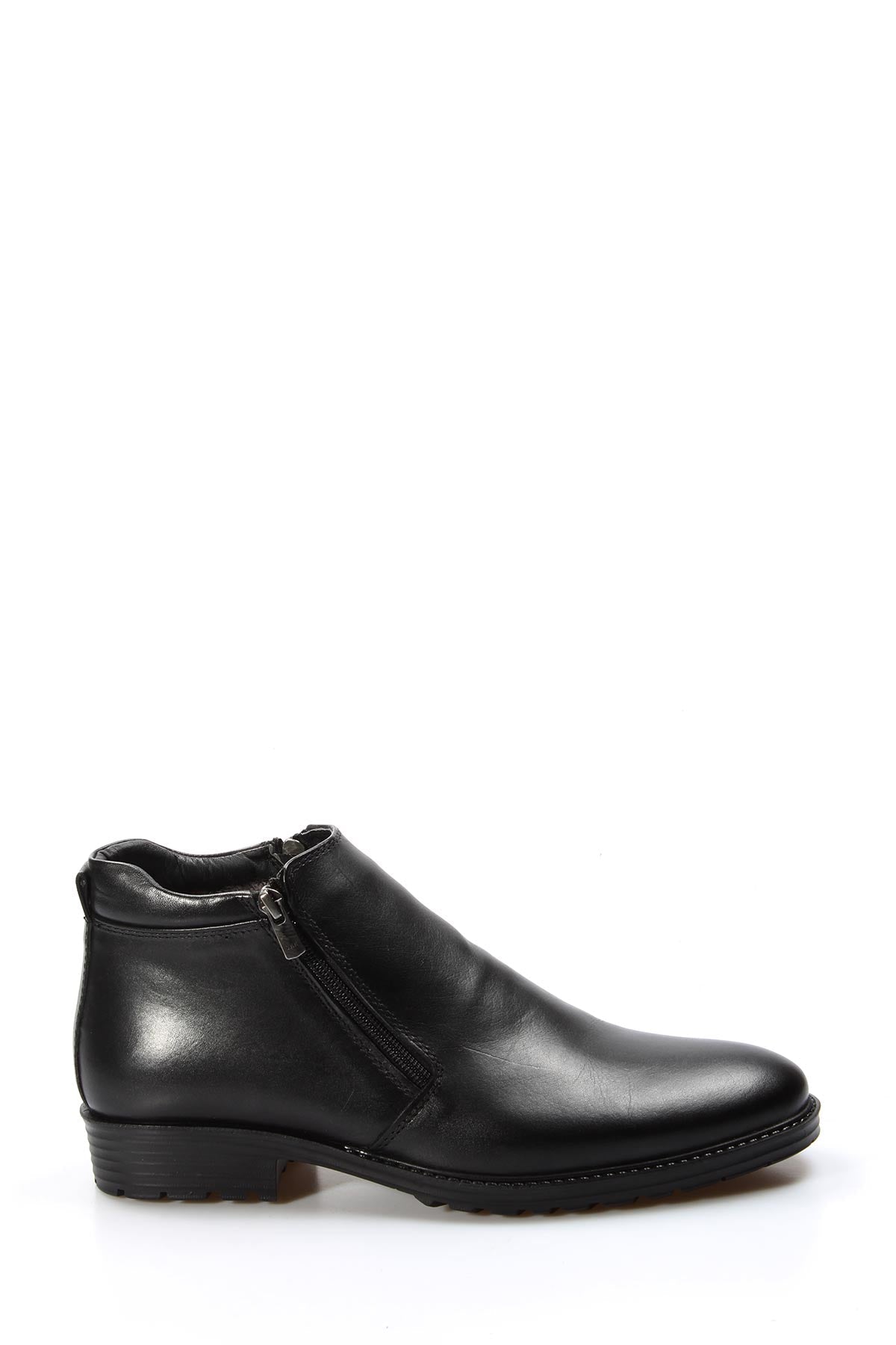 KOALA SYDNEY Men's Black Leather Ankle Boots with Side Zipper