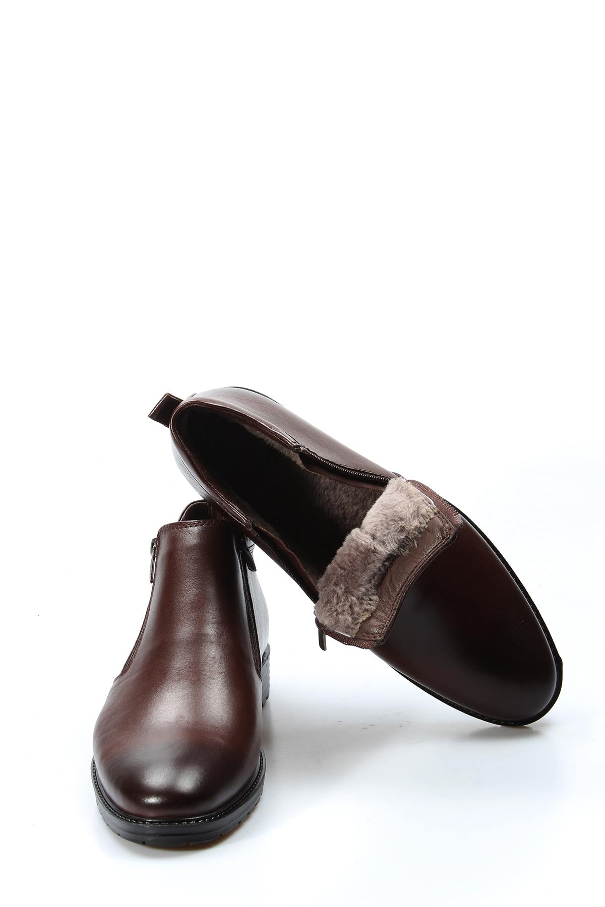 KOALA SYDNEY Brown Leather Zipper Ankle Boots Wessi