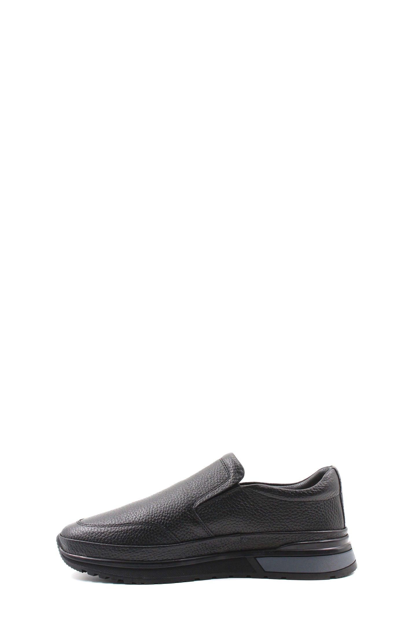 KOALA SYDNEY Men's Black Leather Slip-On Shoes with Fur Lining and Chunky Sole