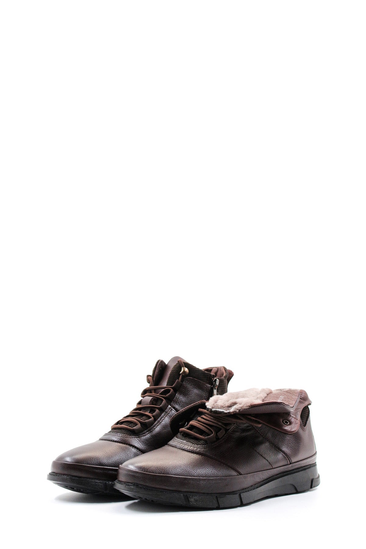 KOALA SYDNEY Men's Brown Leather High-Top Boots with Cushioned Sole