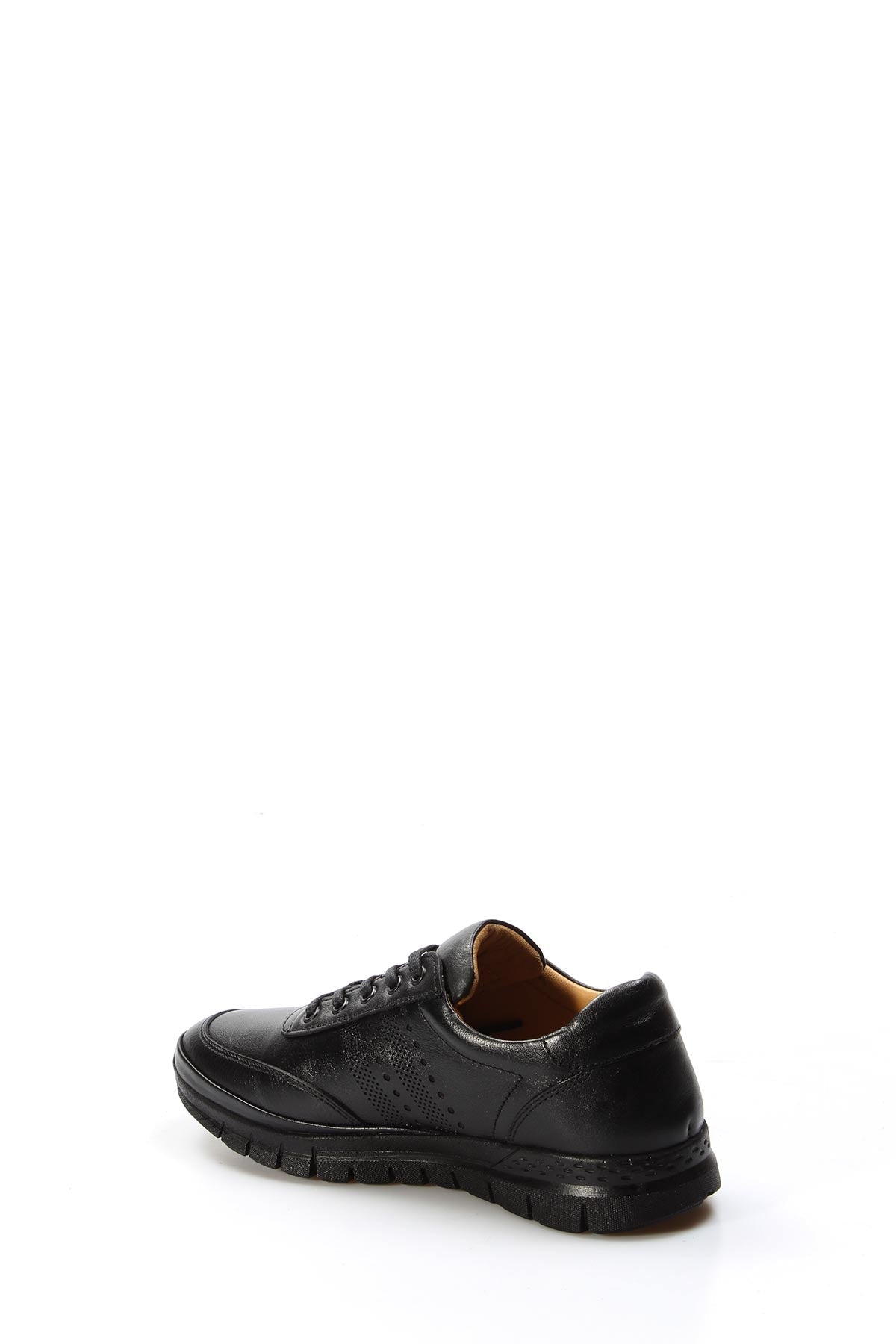 KOALA SYDNEY Men's Black Perforated Leather Sneakers with Cushioned Sole