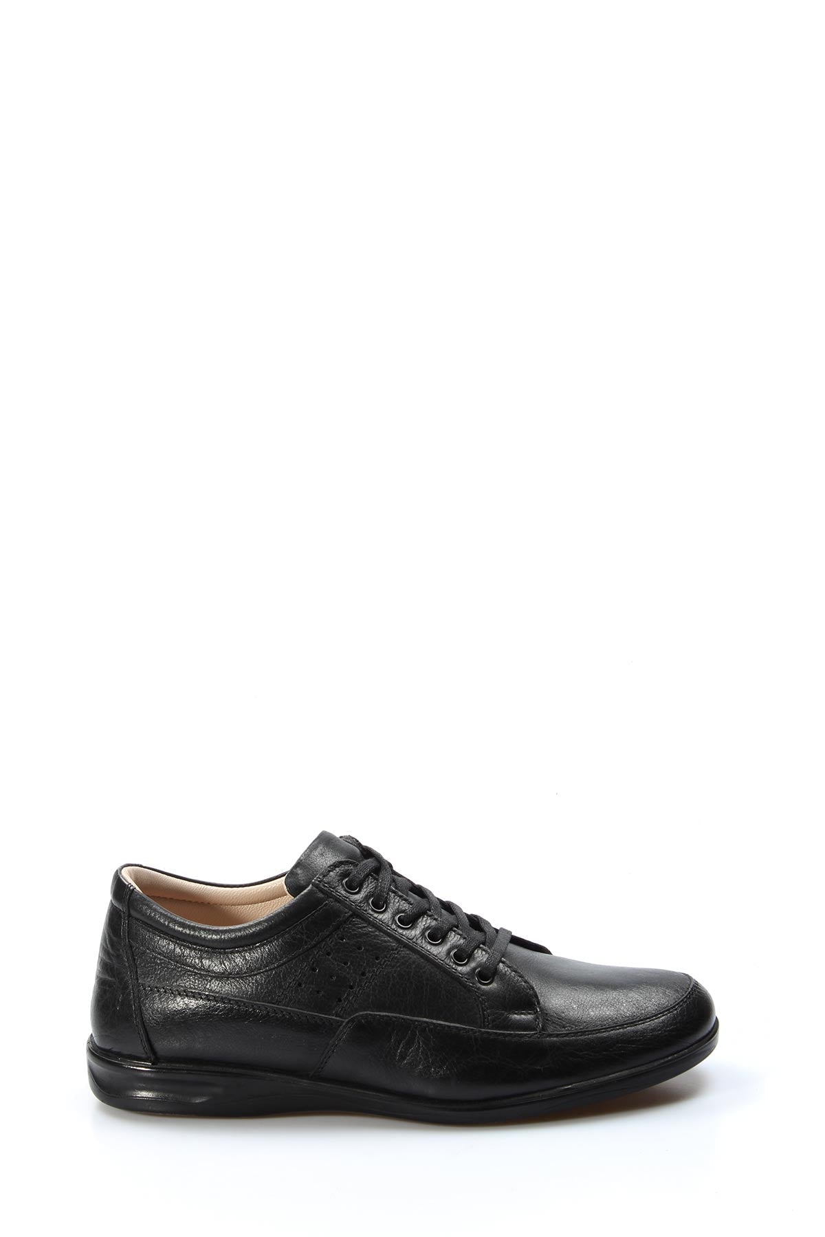 Men's Classic Black Leather Casual Lace-Up Shoes