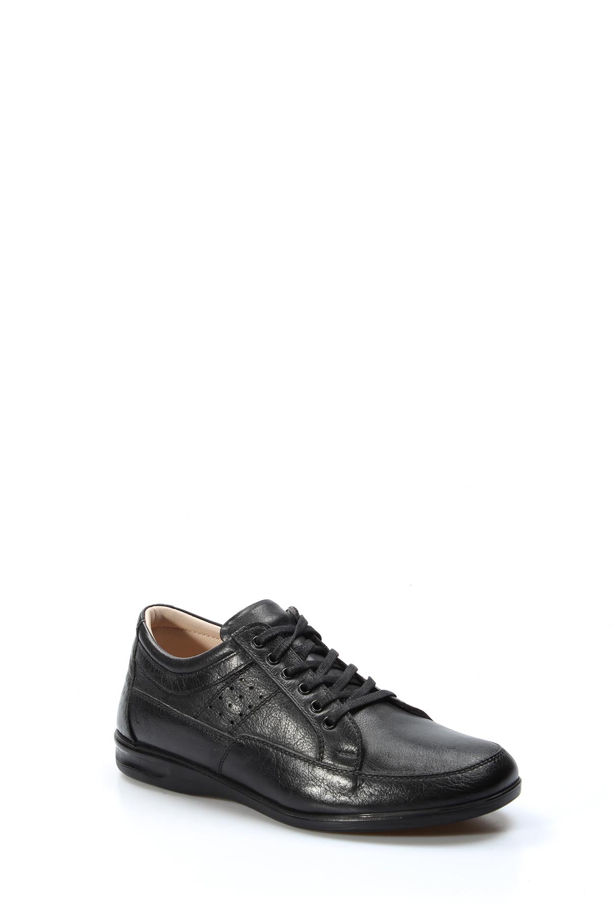 Men's Classic Black Leather Casual Lace-Up Shoes