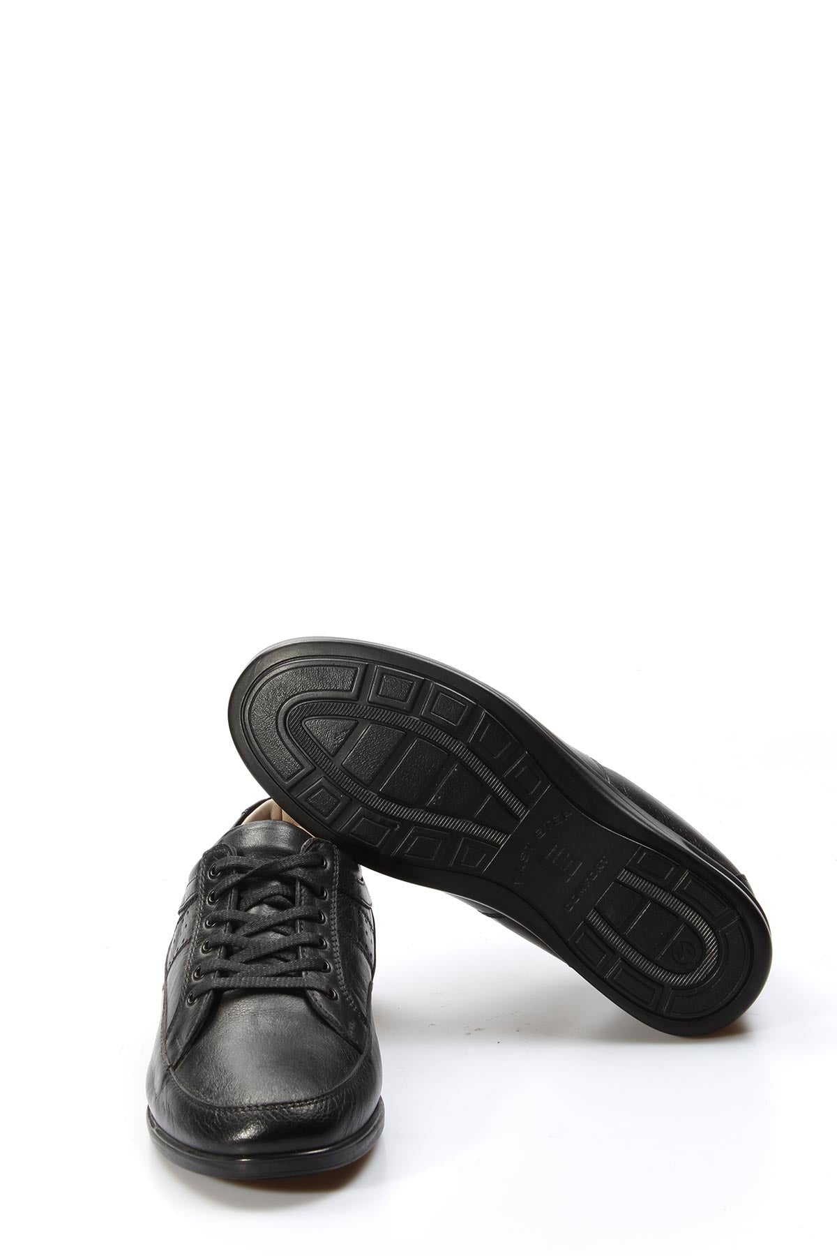 Men's Classic Black Leather Casual Lace-Up Shoes