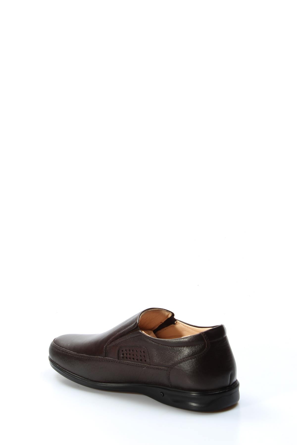 KOALA SYDNEY Men's Brown Leather Slip-On Loafers with Perforated Detailing