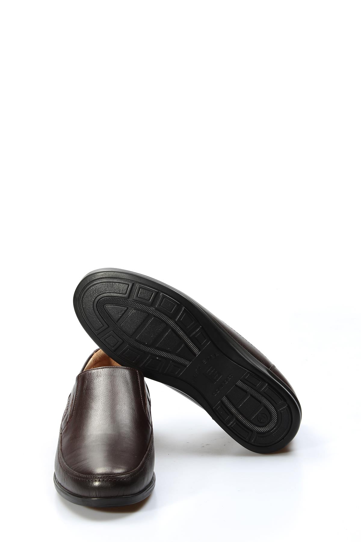 KOALA SYDNEY Men's Brown Leather Slip-On Loafers with Perforated Detailing