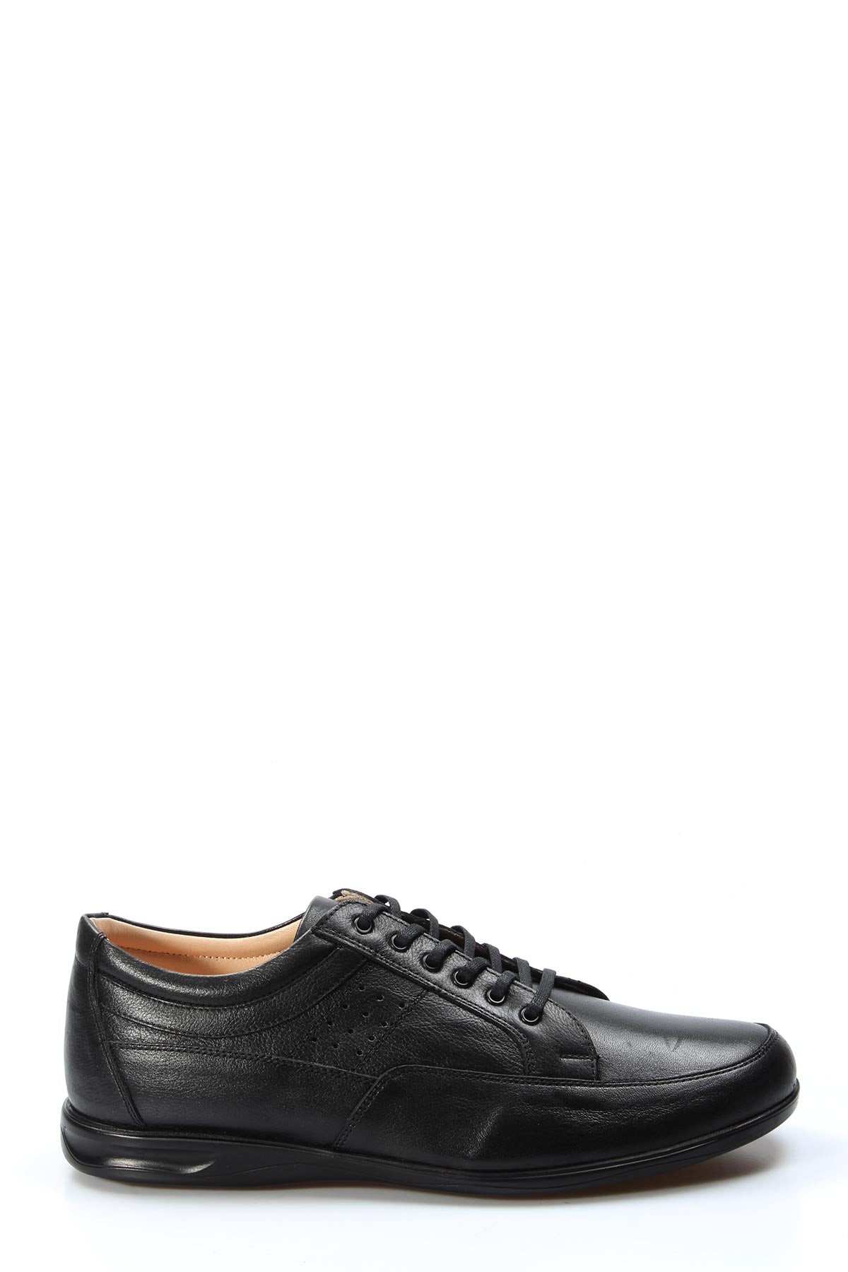 Black Casual Leather Lace-Up-Wessi