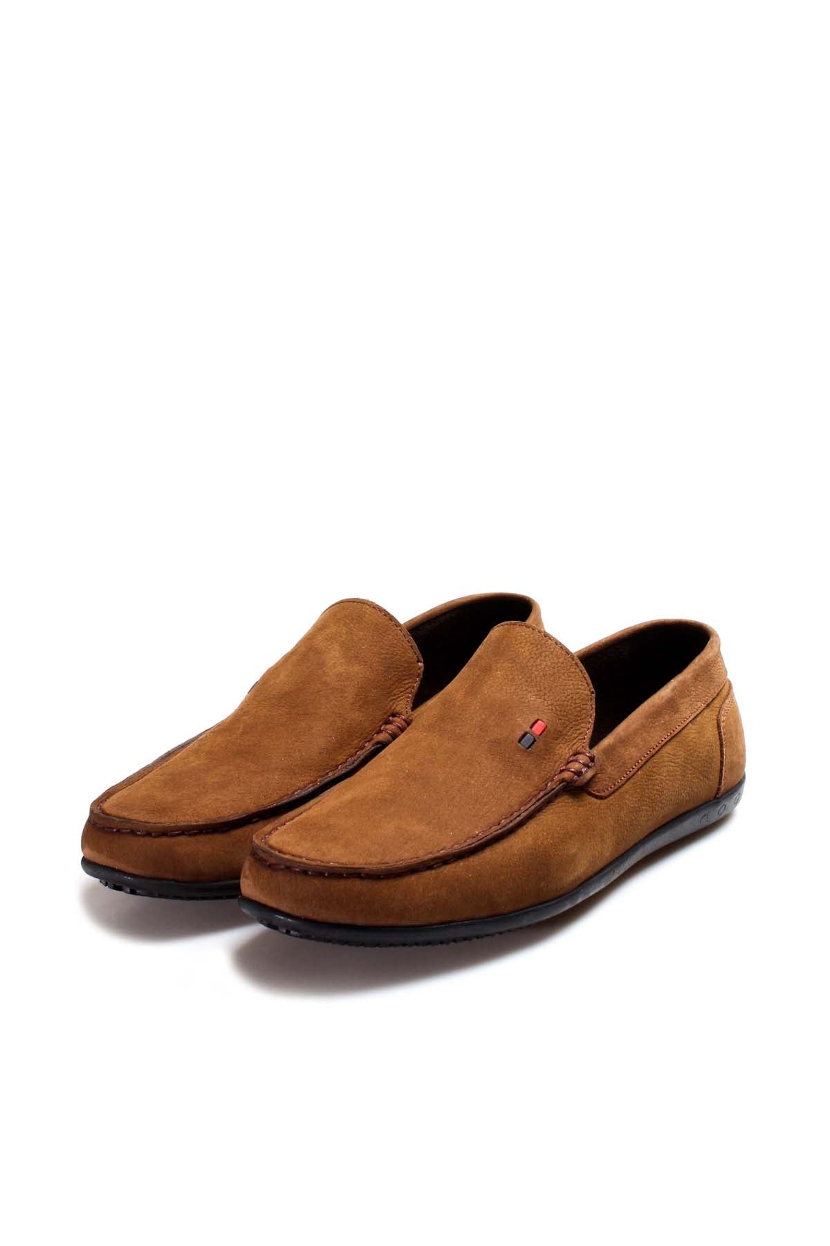 KOALA SYDNEY Tan Suede Loafers with Accent Stitching-Wessi