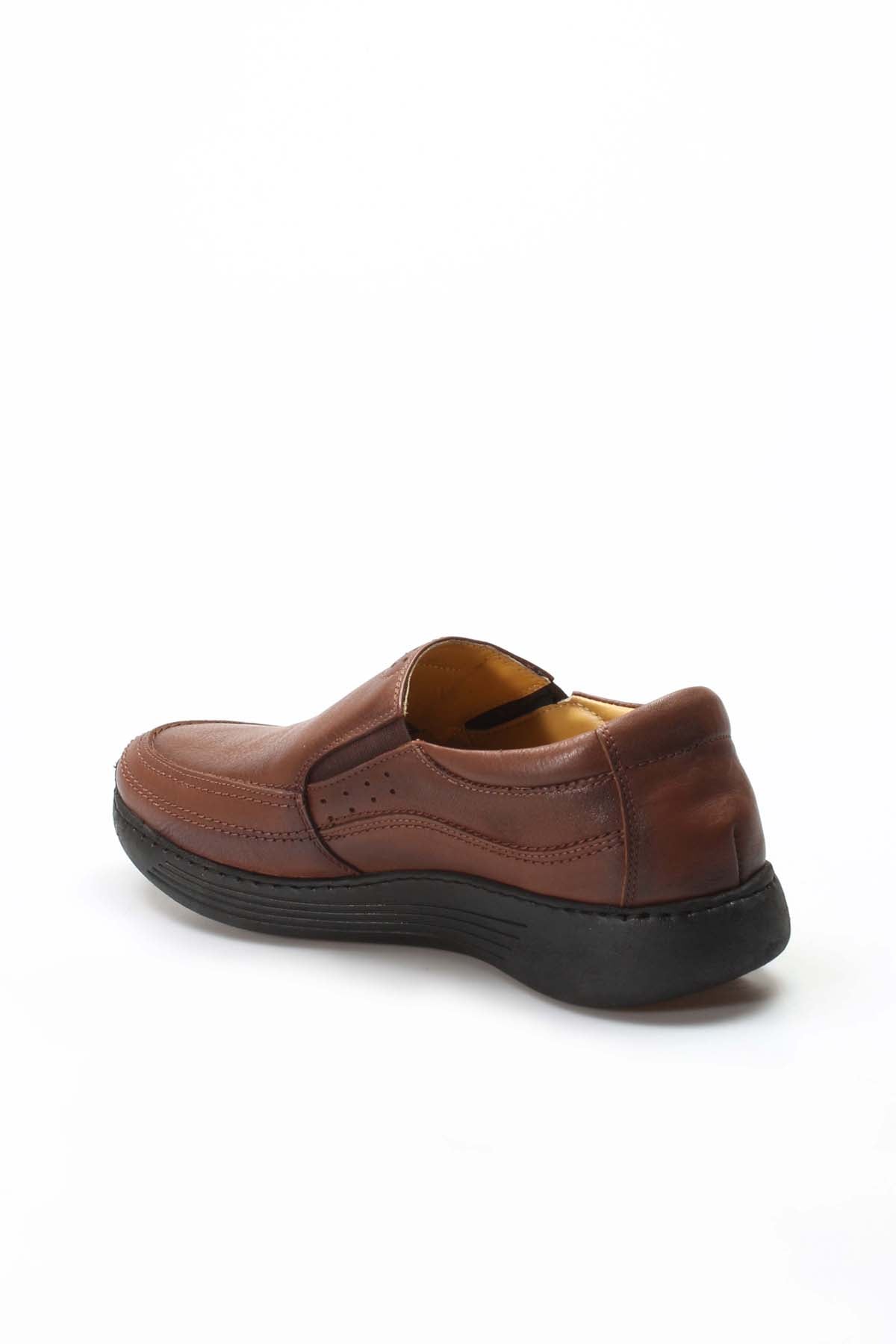 Men's Brown Casual Leather Slip-On Shoes-Wessi
