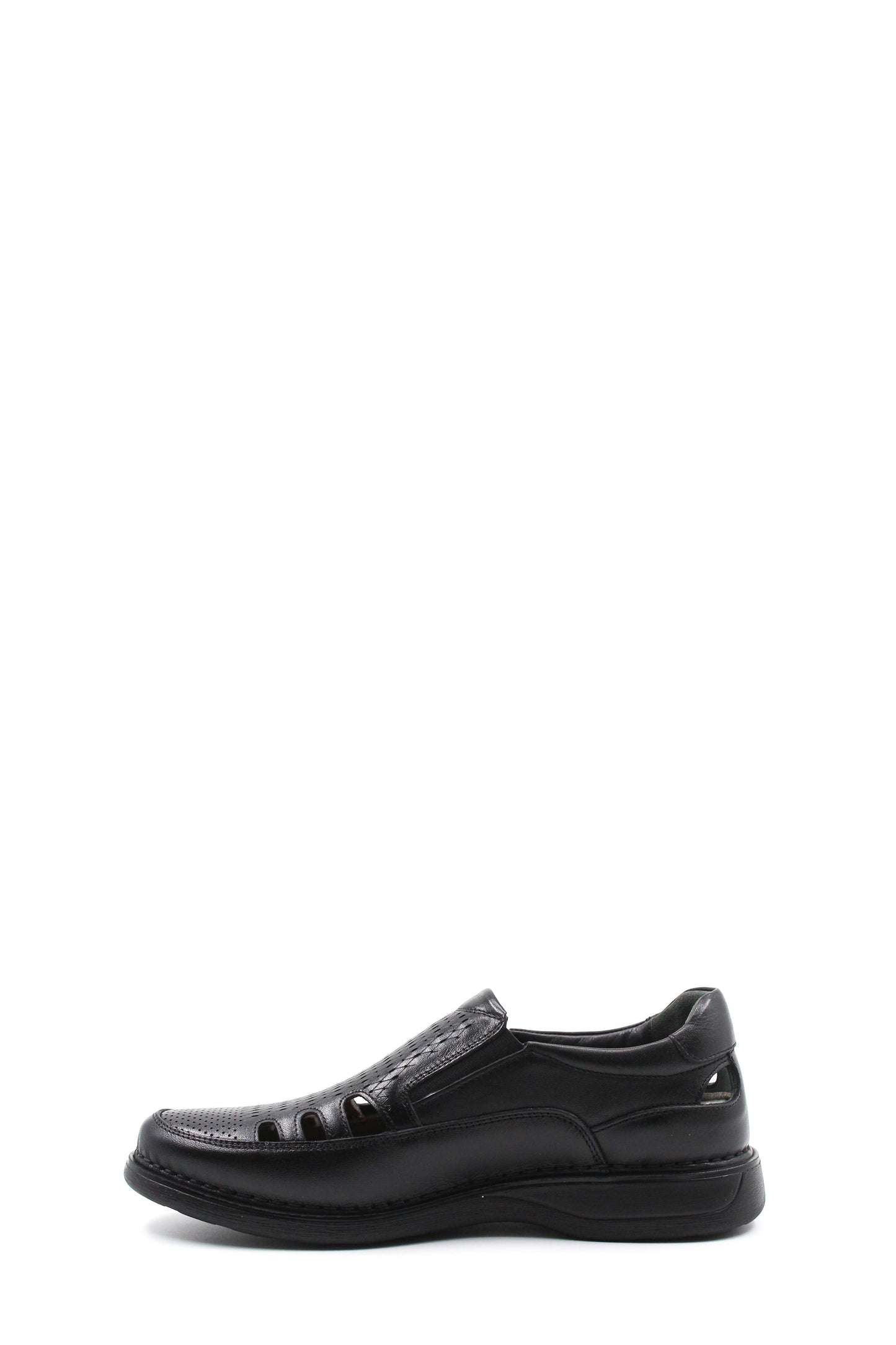 Men's Black Orthopedic Leather Sandals