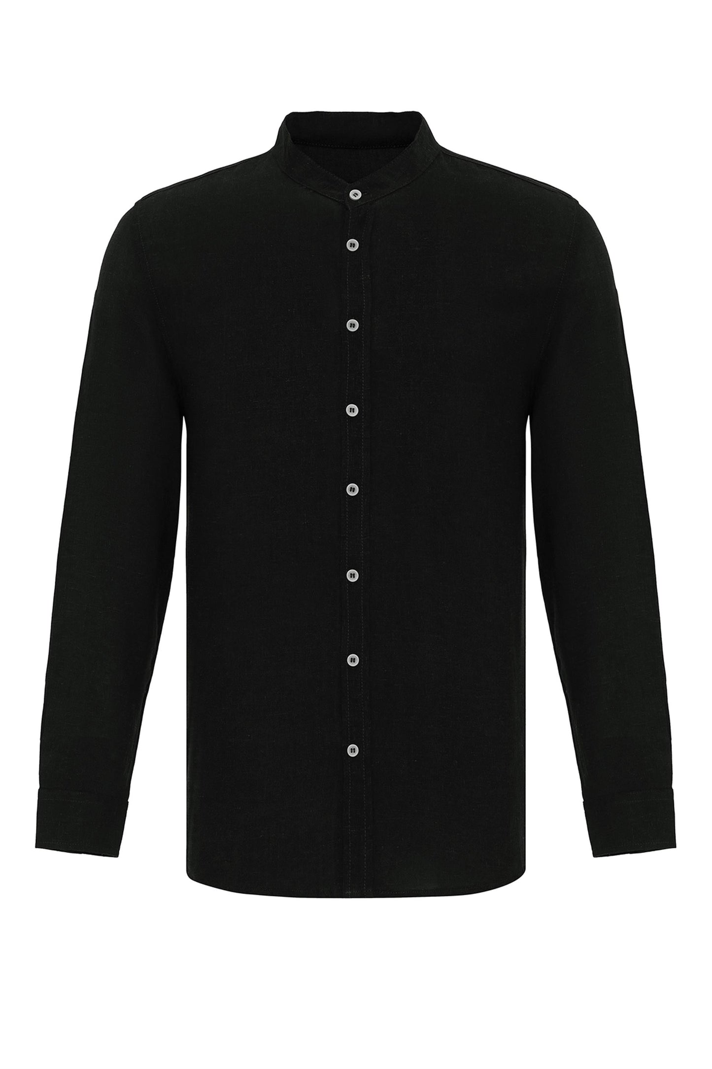 Men's Black Judge Collar Shirt