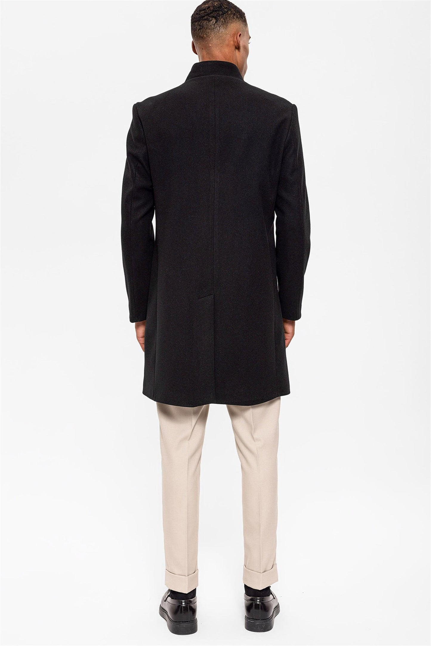 Black Judge Collar Men's Coat