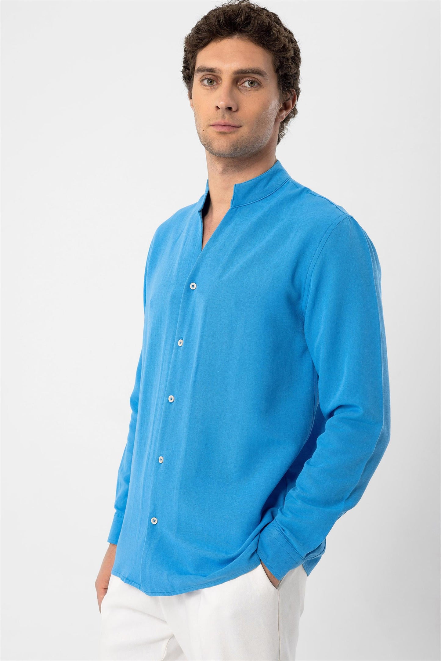 KOALA SYDNEY Men's Sax Judge Collar Long Sleeve Shirt -