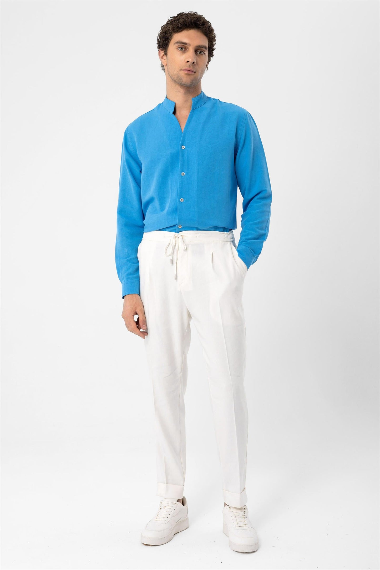 KOALA SYDNEY Men's Sax Judge Collar Long Sleeve Shirt -