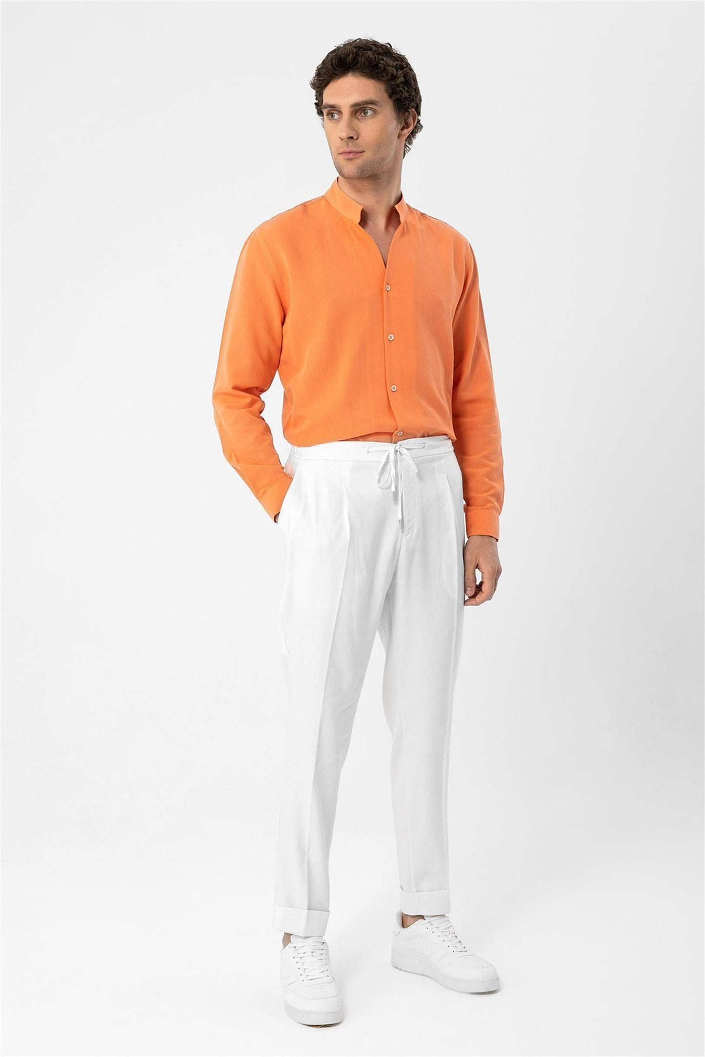 Men's Salmon Judge Collar Long Sleeve Shirt