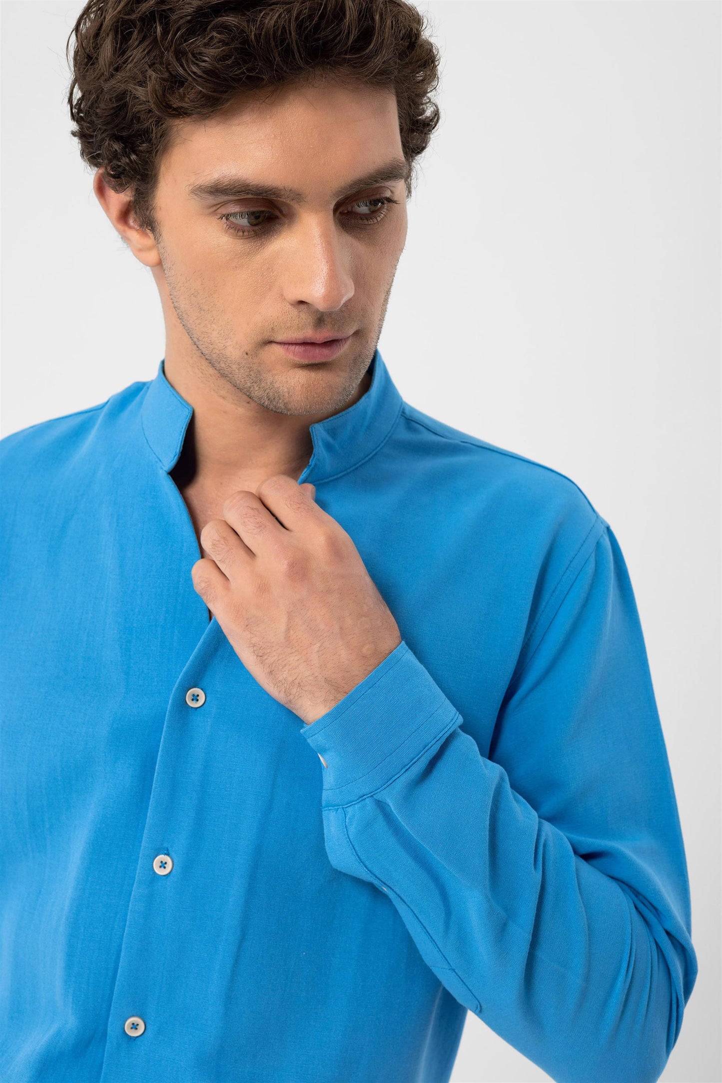 KOALA SYDNEY Men's Sax Judge Collar Long Sleeve Shirt -