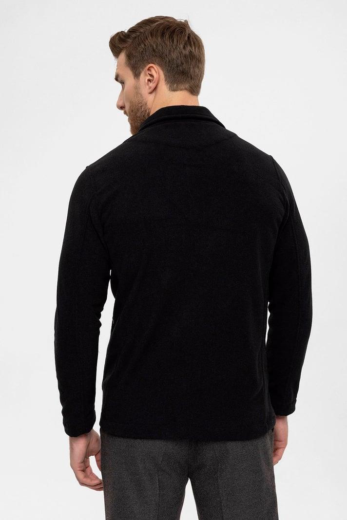 Men's Black Terry Cloth Spring Coat