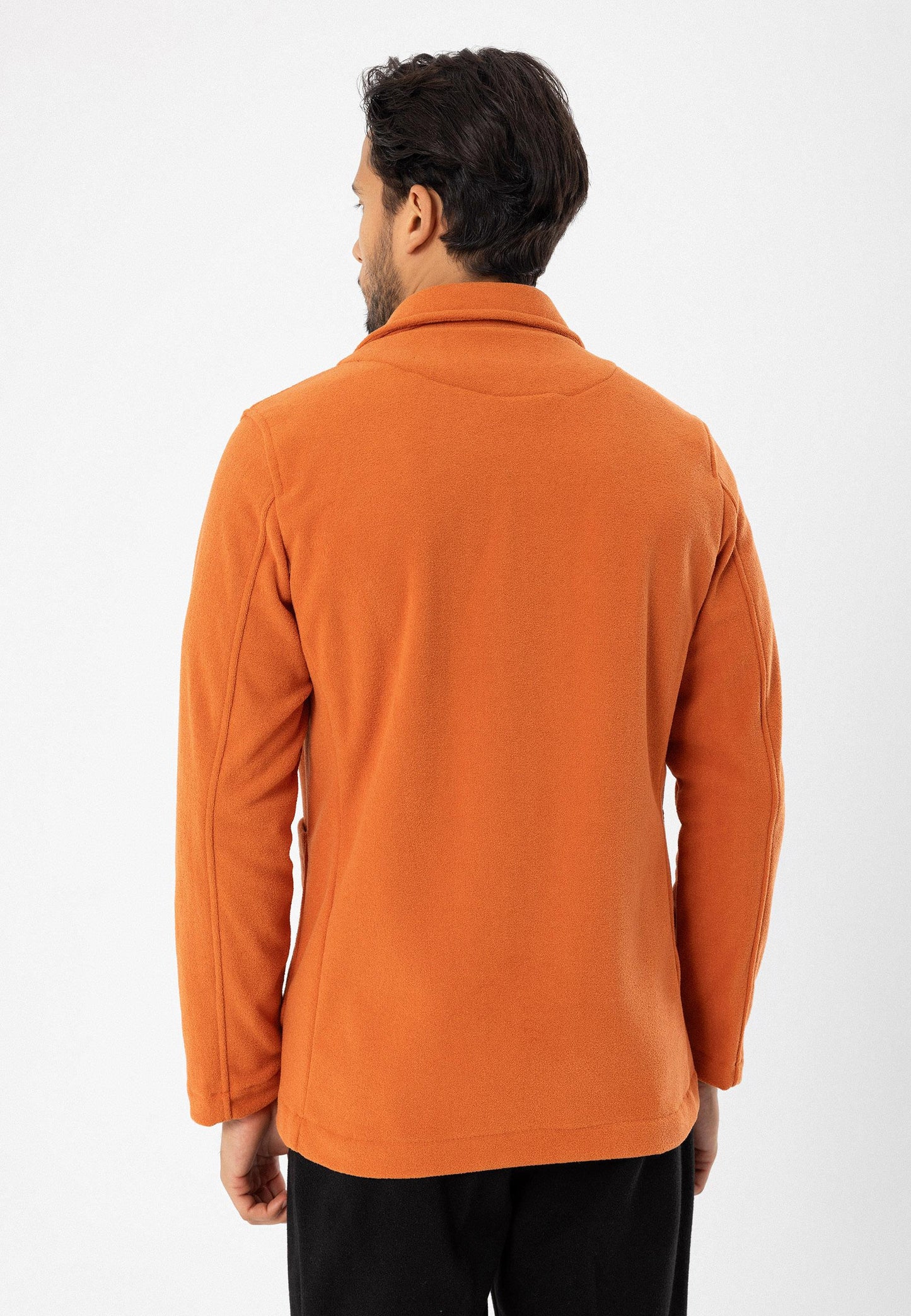 Men's Orange Terry Cloth Spring Coat