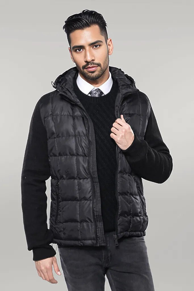 Hooded Black Coat Jacket