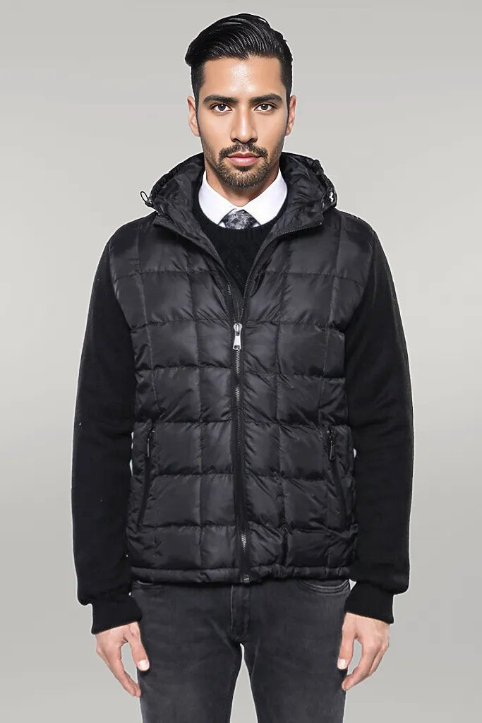 Hooded Black Coat Jacket