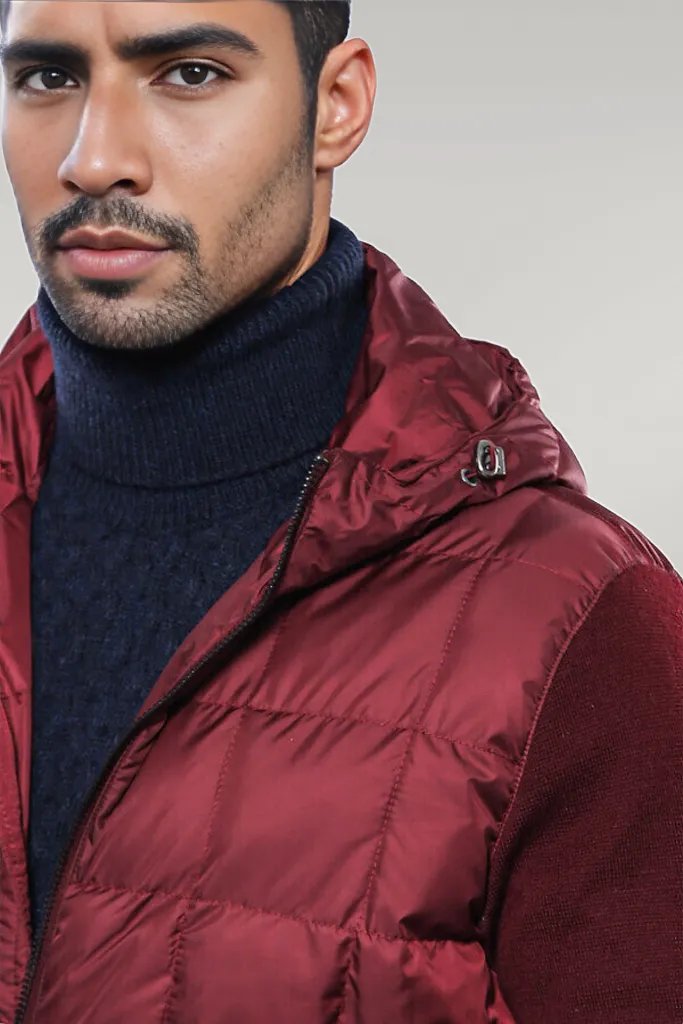 Hooded Burgundy Coat Jacket