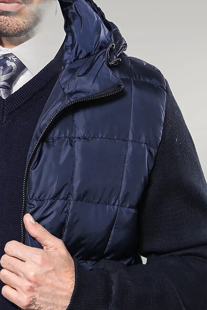 Hooded Navy Blue Coat Jacket