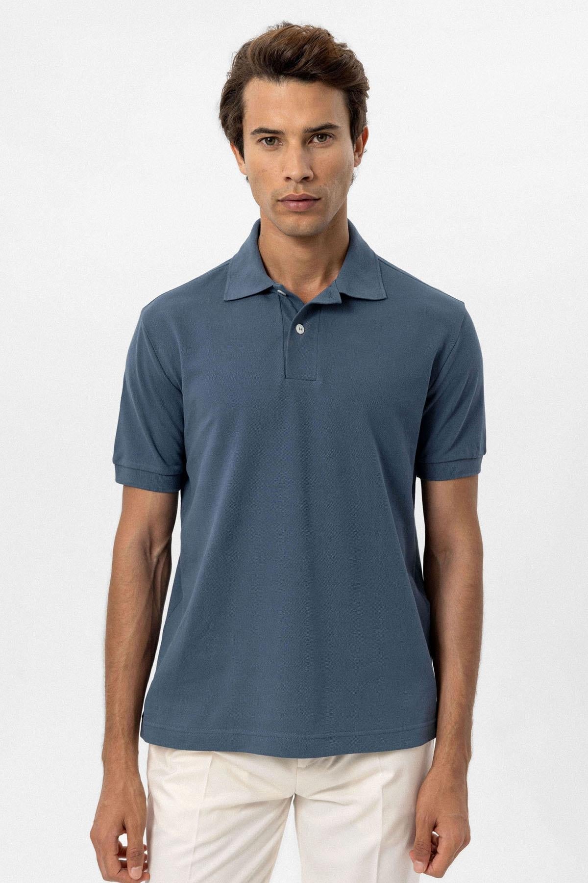 KOALA SYDNEY Men's Indigo Polo Neck T-Shirt
