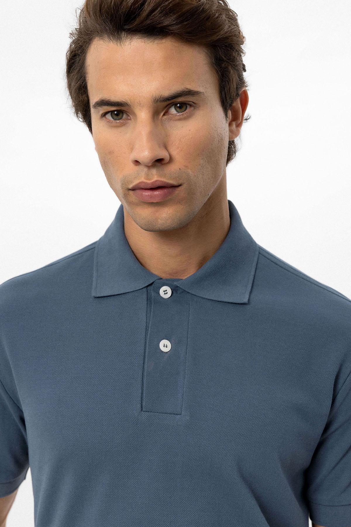 KOALA SYDNEY Men's Indigo Polo Neck T-Shirt