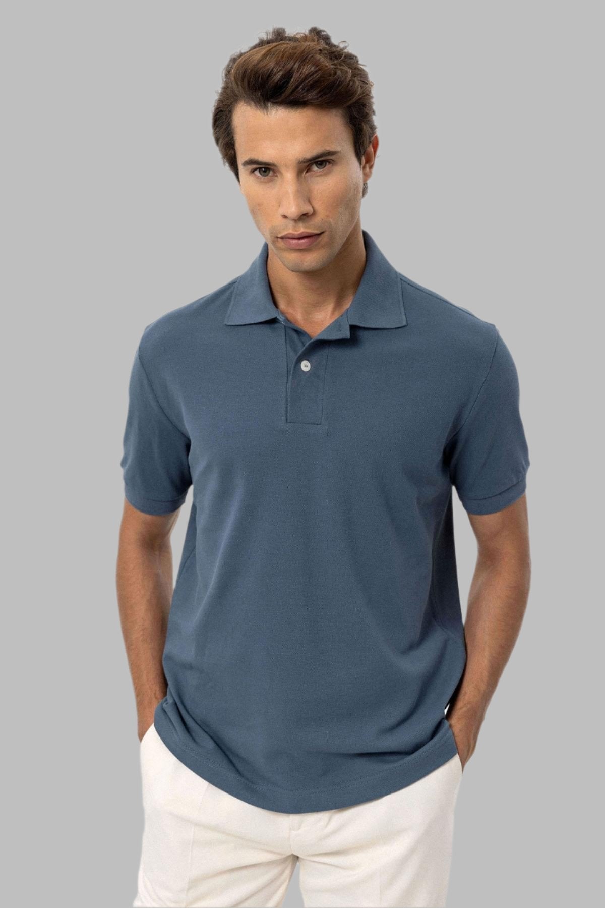 KOALA SYDNEY Men's Indigo Polo Neck T-Shirt