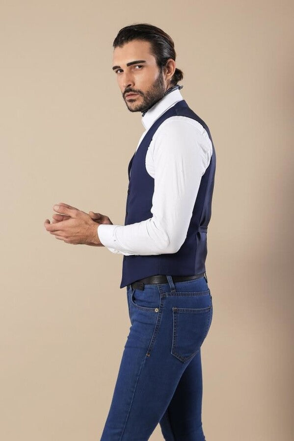 KOALA SYDNEY Navy Blue Vest Separate with Watch Pockets -