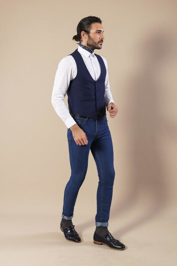 KOALA SYDNEY Navy Blue Vest Separate with Watch Pockets -