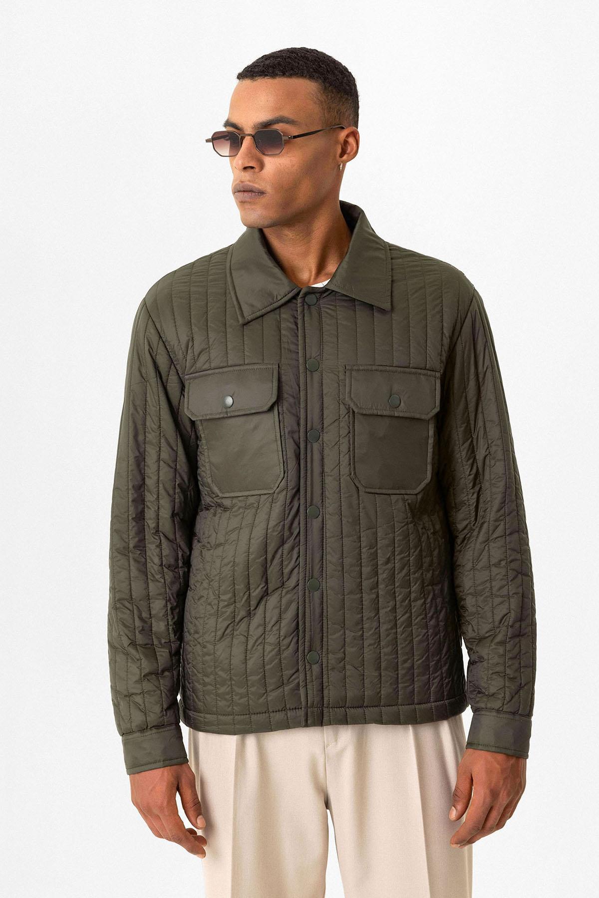 Dark Khaki Lightweight Quilted Men's Jacket
