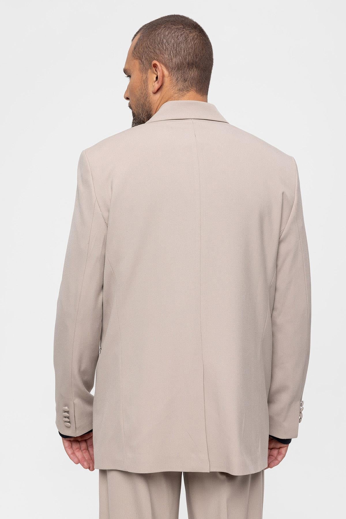 KOALA SYDNEY Men's Double Breasted Stone Blazer Jacket -