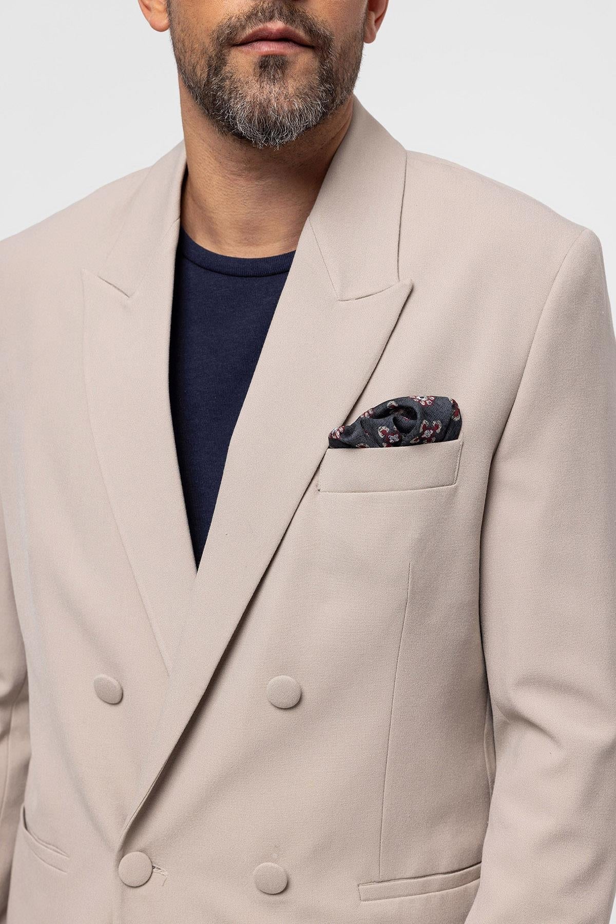 KOALA SYDNEY Men's Double Breasted Stone Blazer Jacket -