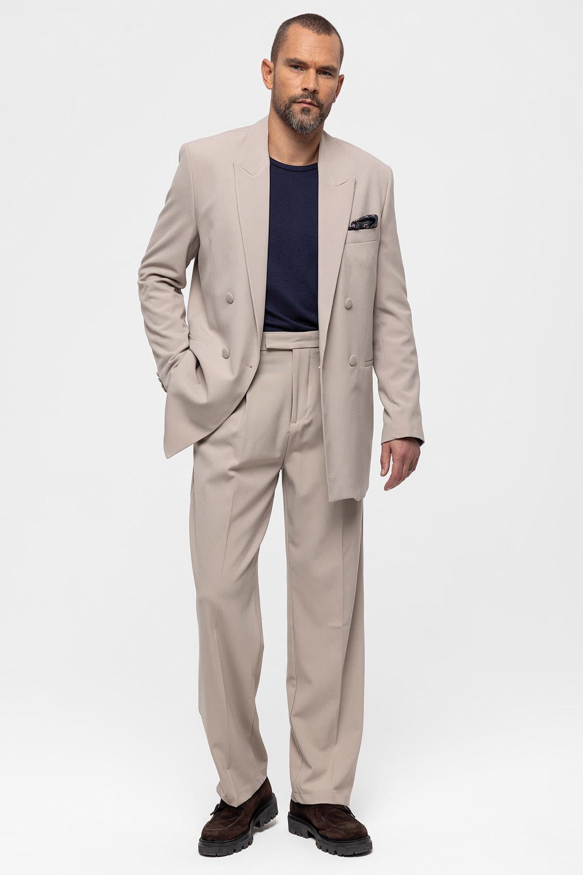 KOALA SYDNEY Men's Double Breasted Stone Blazer Jacket -