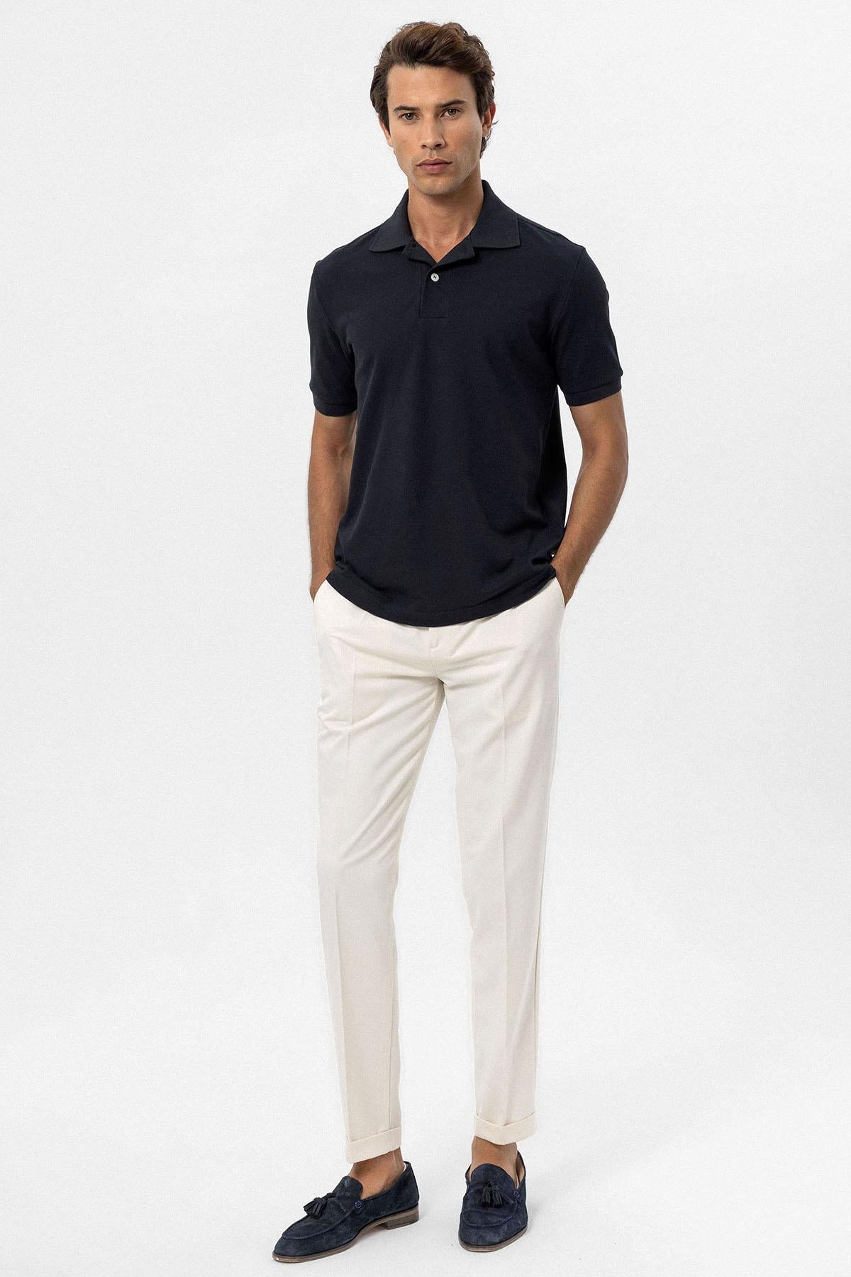 KOALA SYDNEY Men's Navy Blue Navy Polo Neck T-Shirt