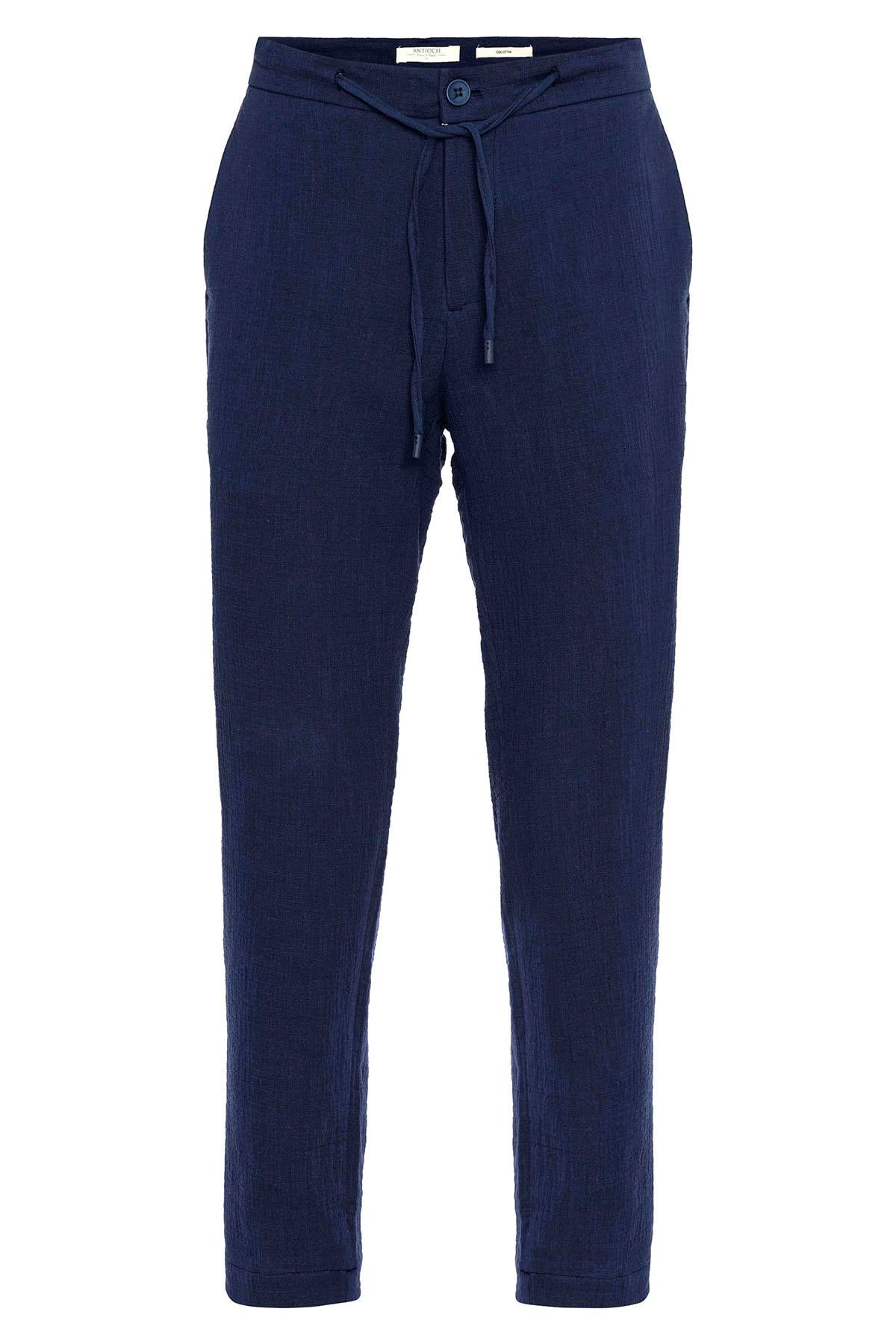 Men's Navy Blue Navy Regular Fit Drawstring Pants